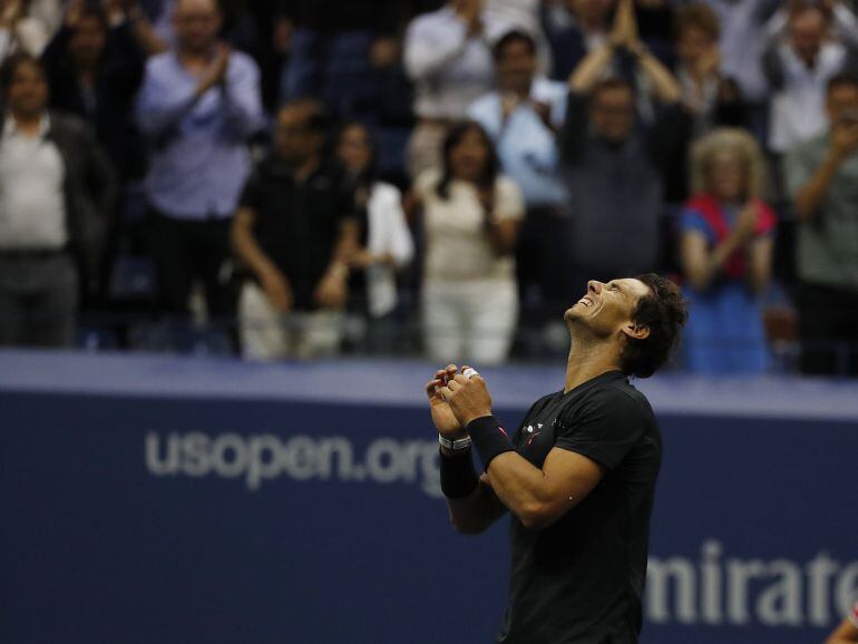 Rafa Nadal tras conseguir la victoria contra Kevin Anderson en la final del US Open. 