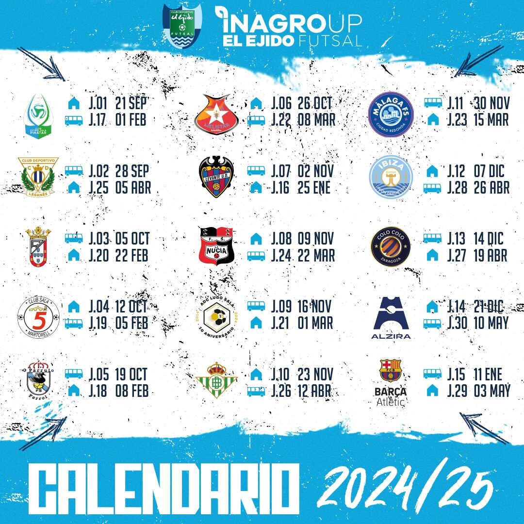 Calendario del El Ejido Futsal.