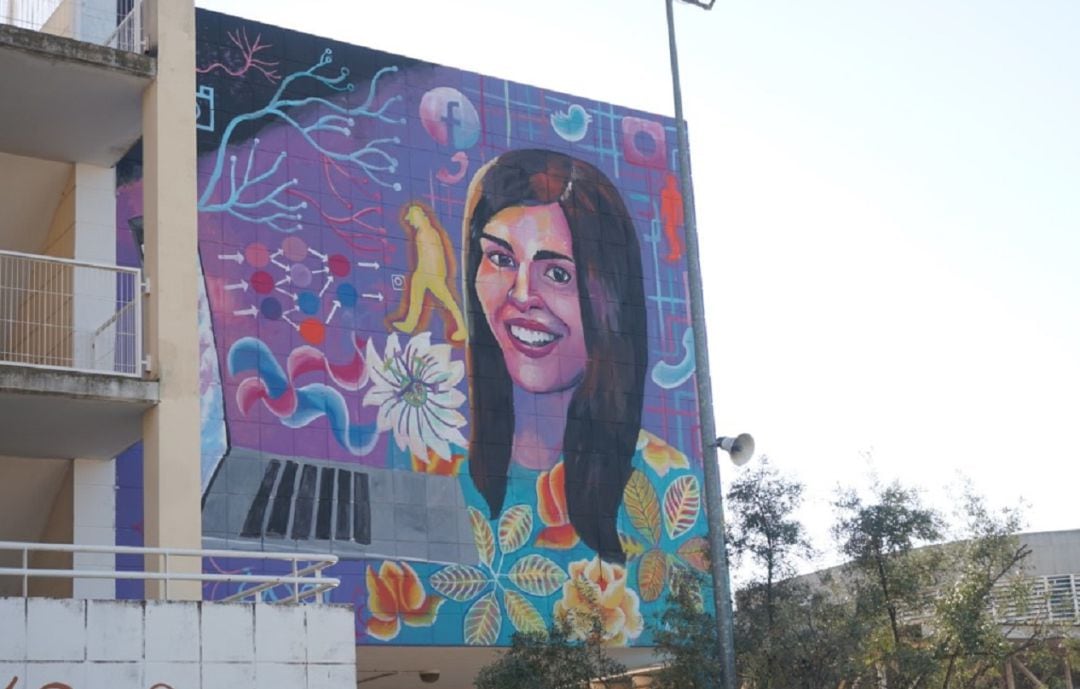 Imagen del mural de la investigadora