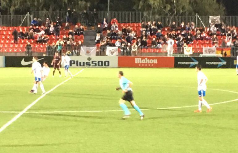 Un instante del partido celebrado este sábado en el Cerro del Espino