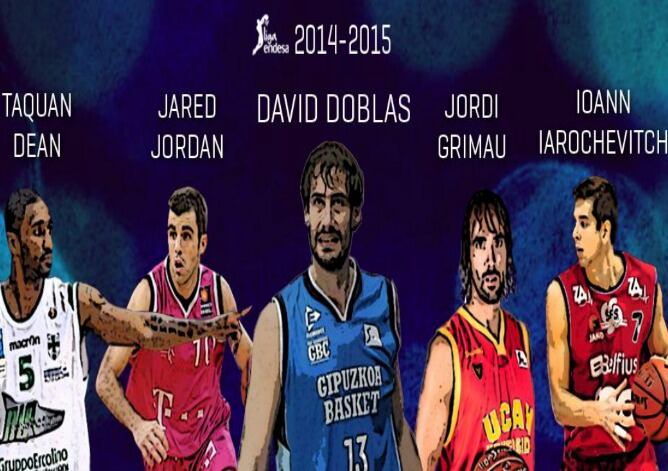 Imagen promocional del club donostiarra de sus cuatro primeros fichajes para esta temporada, unida a la renovación de David Doblas.