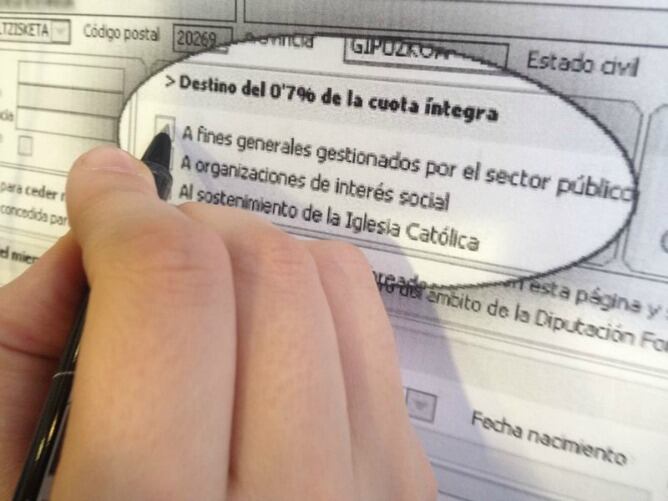 La tercera casilla del 0,7%, destinada fines gestionados por el sector público en Gipuzkoa.