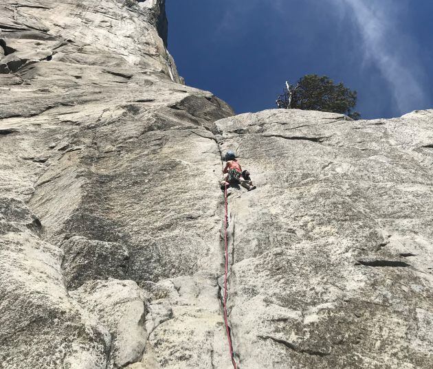 Selah, en mitad de la escalada a El Capitán.