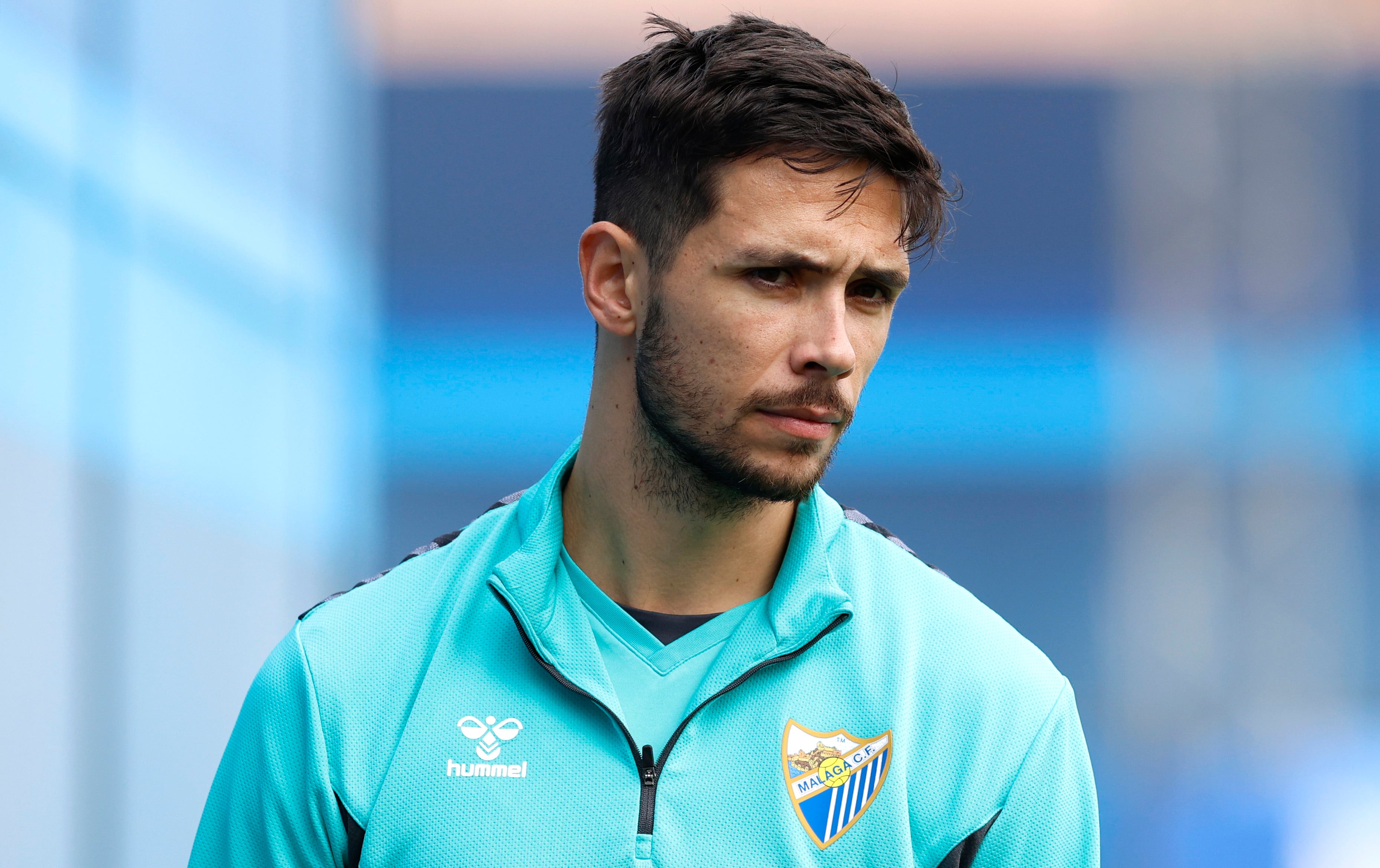 Nelson Monte, durante un entrenamiento del Málaga