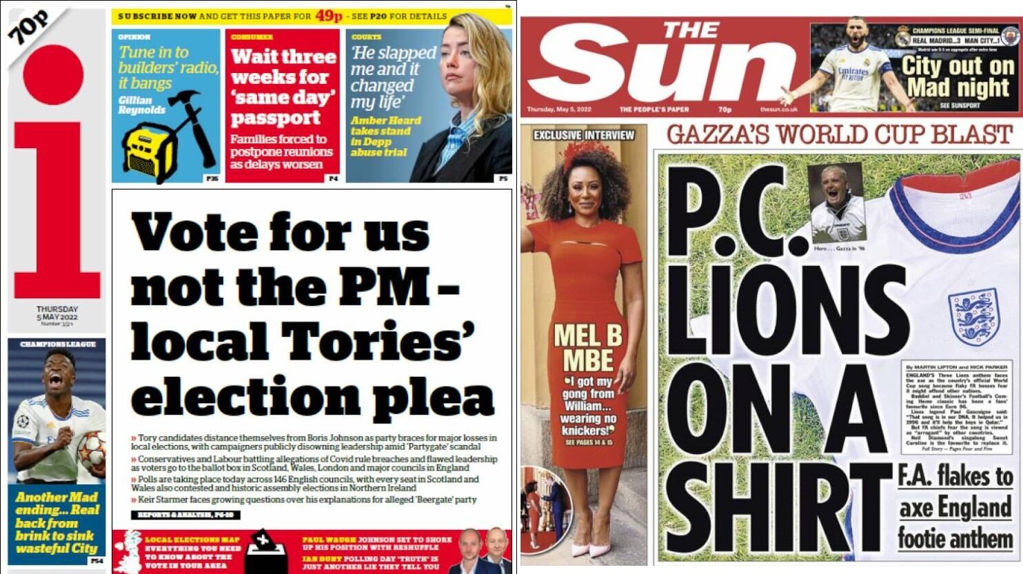 Portadas británicas hablan de la gesta del Madrid.