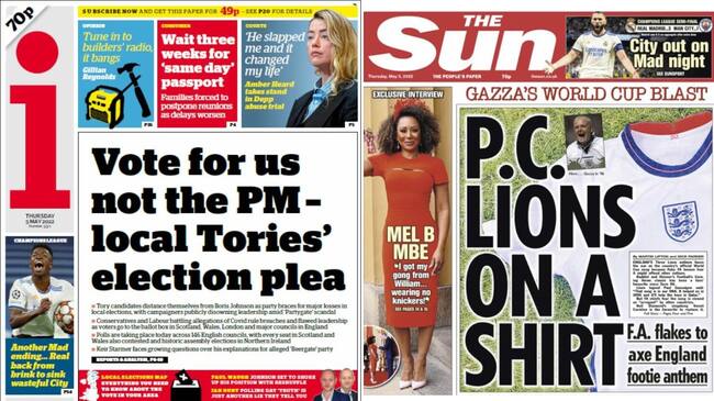 Portadas británicas hablan de la gesta del Madrid.