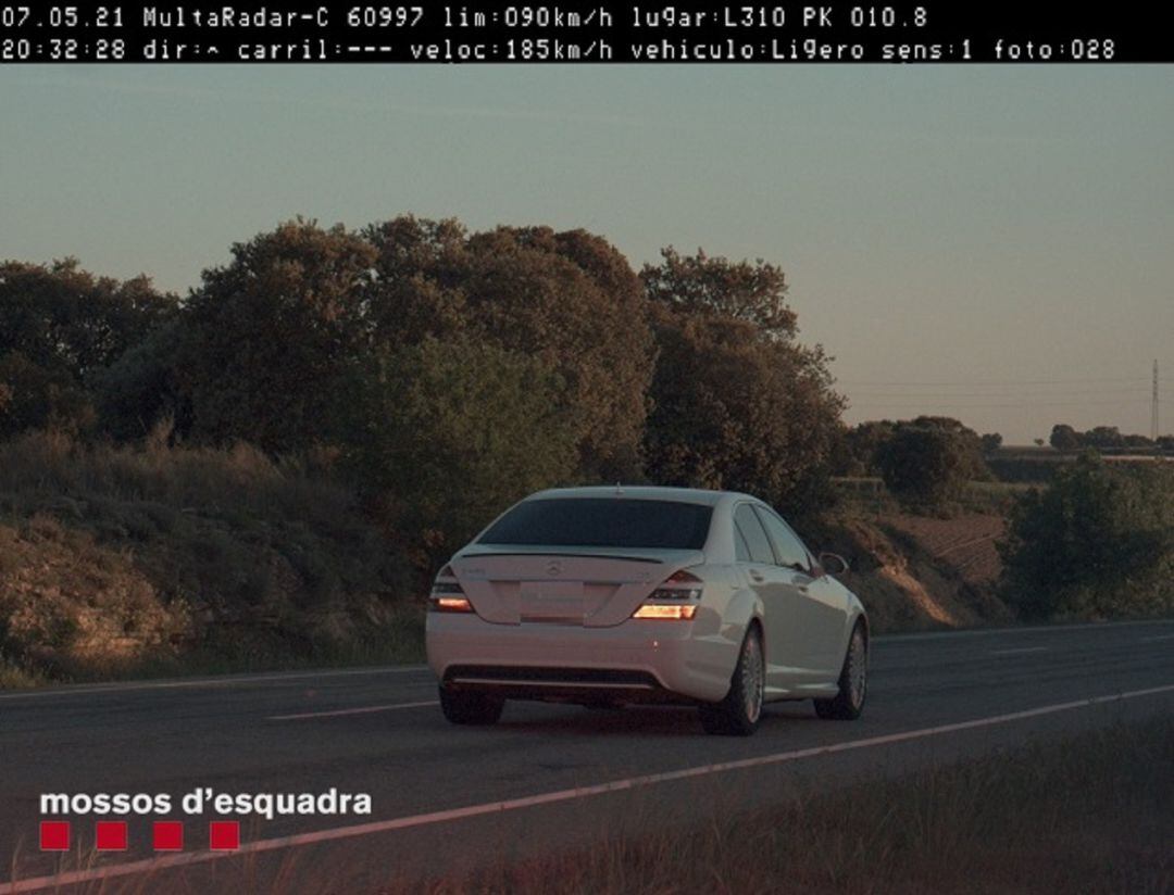 Denuncien un andorrà que anava a 185 quilòmetres per hora a la Segarra