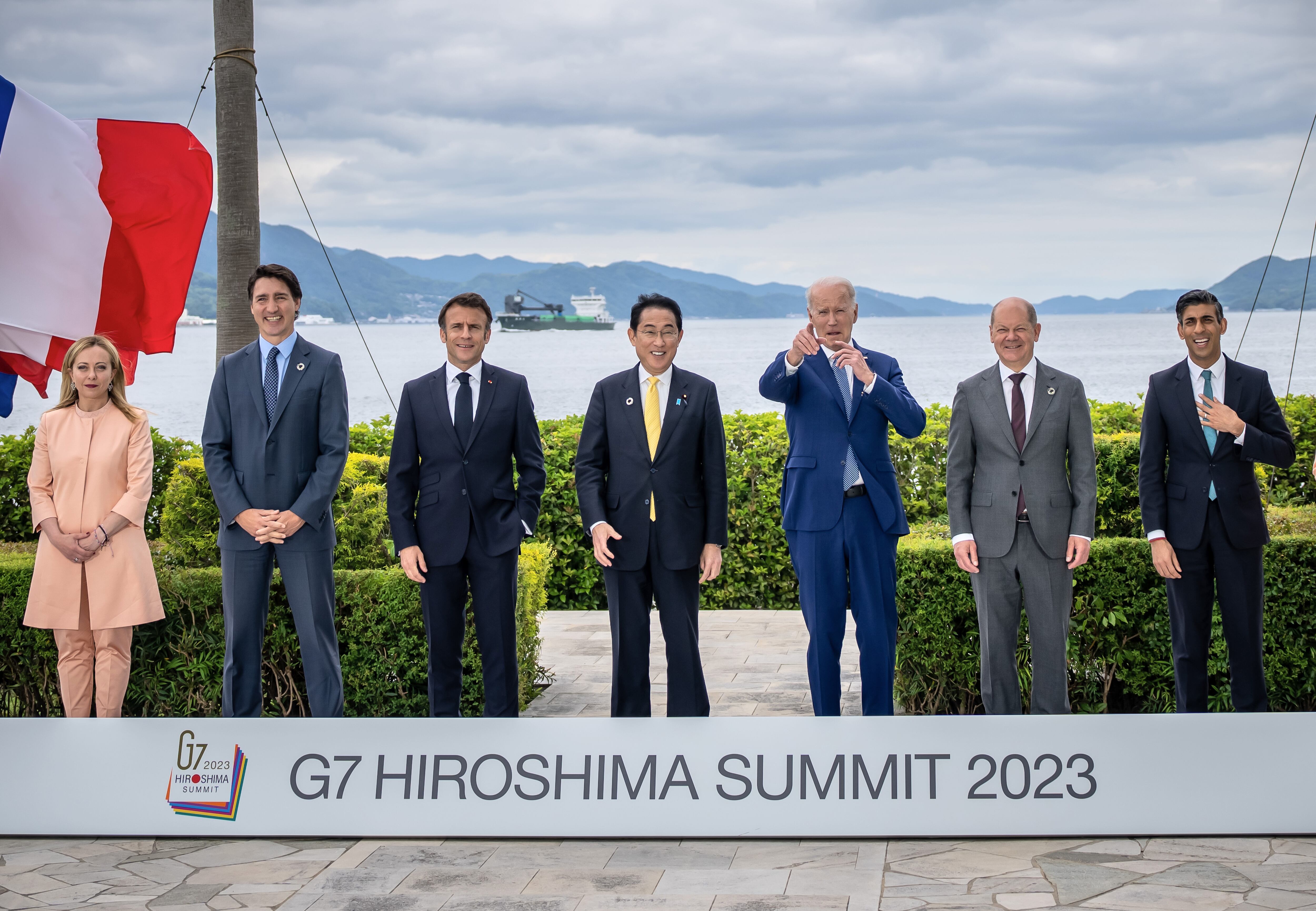 Los líderes de Italia, Canadá, Francia, Japón, EEUU, Alemania y Reino Unido, reunidos en el marco del G7