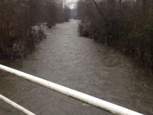 El mismo tramo cuando sube el nivel del río Sil
