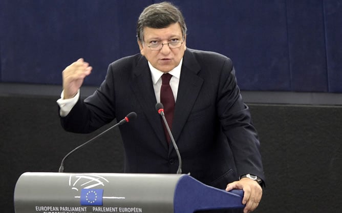 El presidente de la Comisión Europea, José Manuel Durao Barroso, durante su discurso sobre el estado de la Unión Europea ante el pleno del Parlamento Europeo en Estrasburgo (Francia)