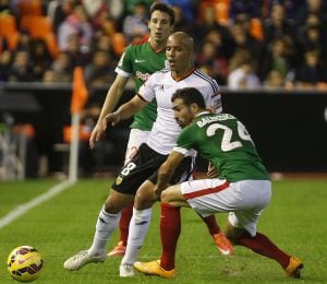 09/11/14 PARTIDO PRIMERA DIVISION  VALENCIA - ATHLETIC DE BILBAO  GUILLERMO , FEGHOULI Y BALENZIAGA