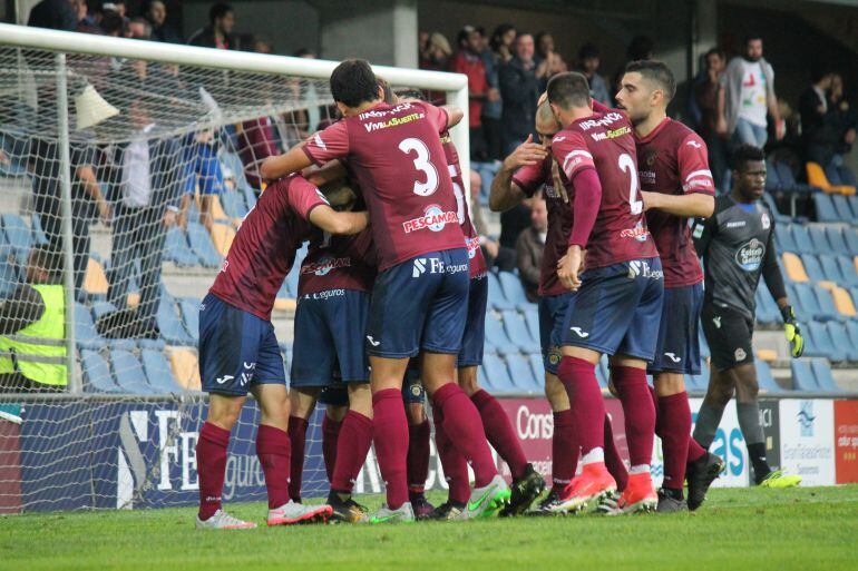 Imagen del cuadro granota durante un partido ante el Deportivo.