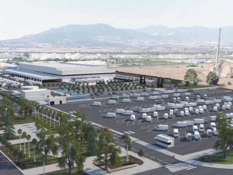 El complejo logístico está proyectado sobre la antigua textil Intelhorce, junto a la fábrica de Mayoral (Recreación)