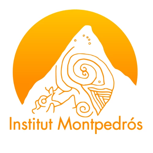 Logo del Institut Montpedrós con el supuesto petroglifo.