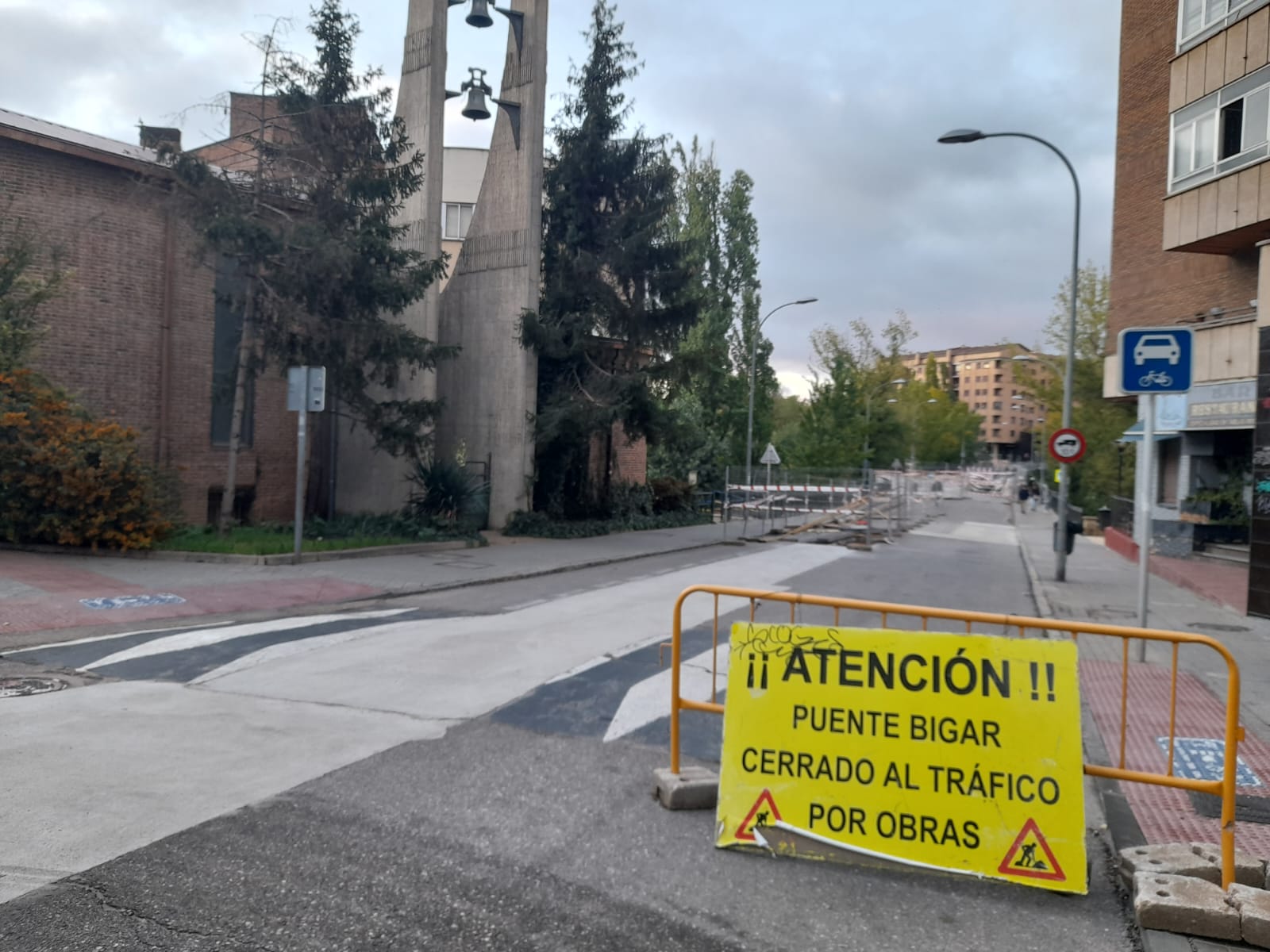 El puente Bigar está cerrado al tráfico por las obras en su estructura