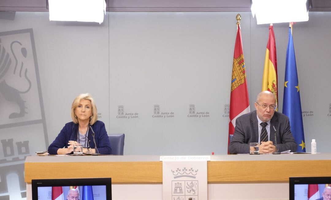 El vicepresidente y portavoz de la Junta, Francisco Igea, y la consejera de Sanidad, Verónica Casado