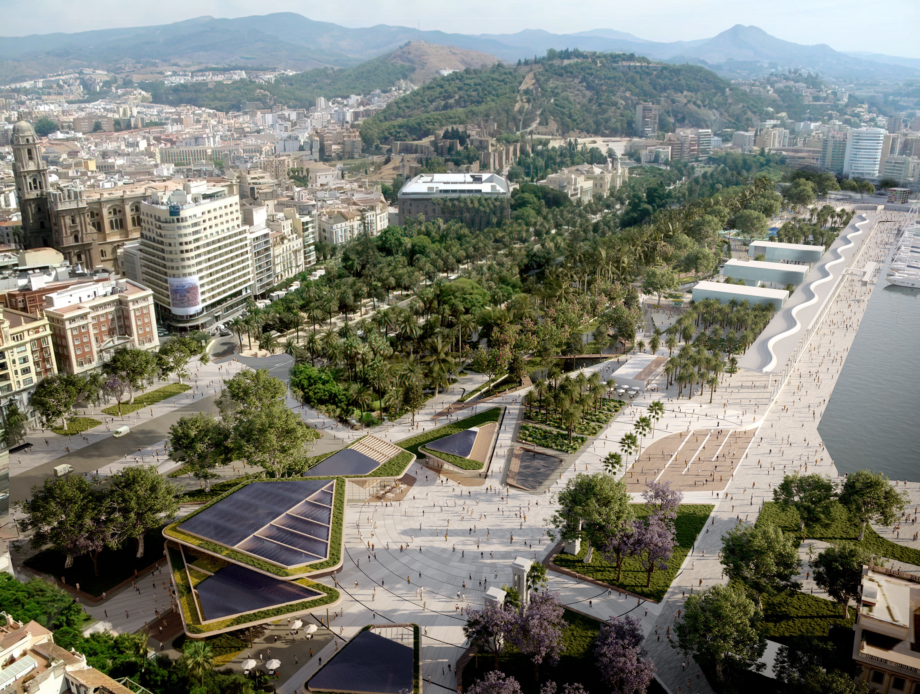 Recreación de la plaza de la Marina. Ayuntamiento de Málaga