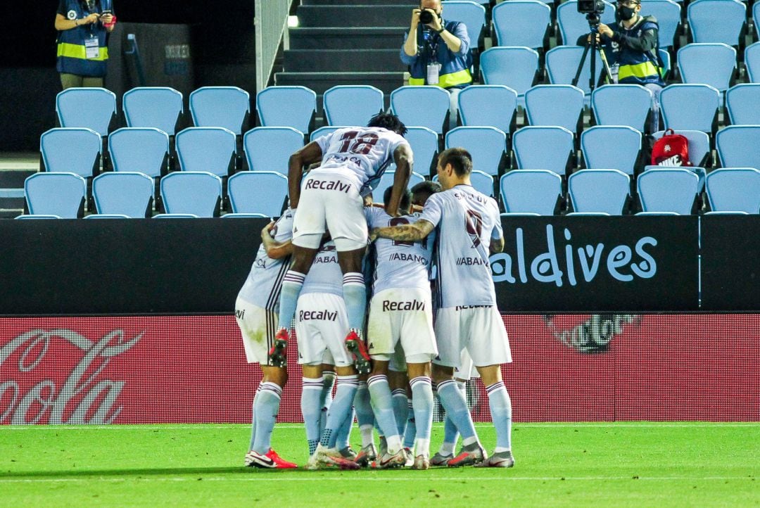 El equipo celebra el gol contra el Atlético de MAdrid