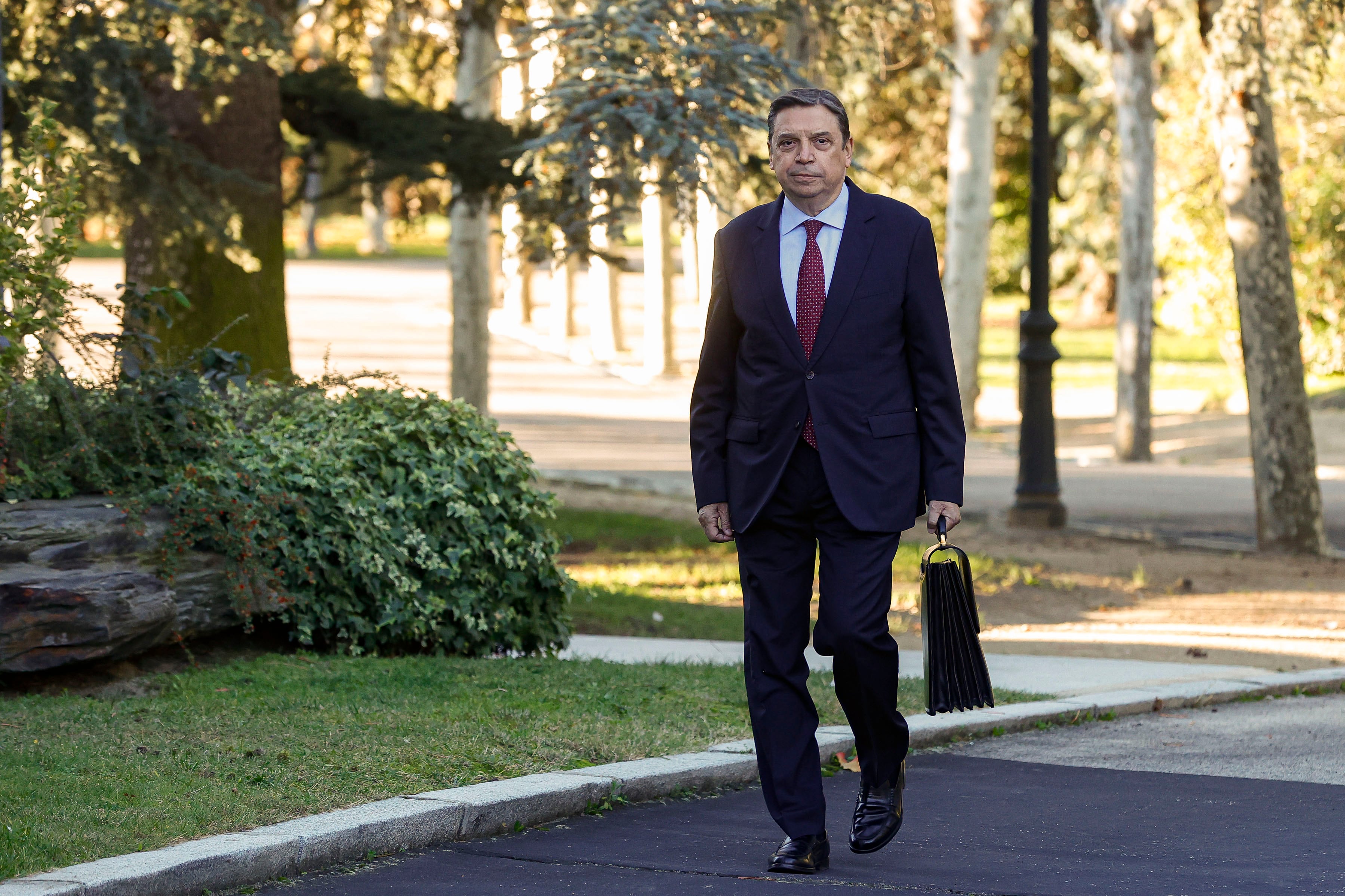 El ministro de Agricultura, Pesca y Alimentación, Luis Planas a su llegada ese miércoles al Palacio de La Moncloa para asistir al primer Consejo de Ministros del nuevo gabinete de Pedro Sánchez. EFE/Juan Carlos Hidalgo