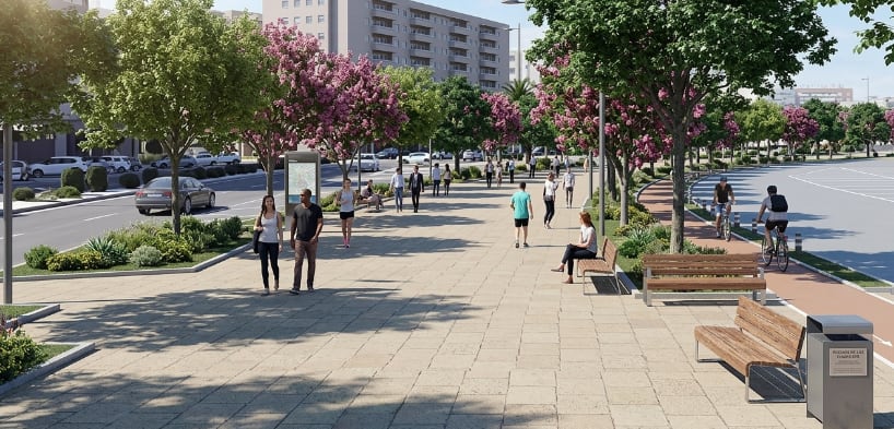 Recreación de las obras en la zona