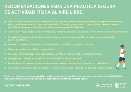 Recomendaciones de la Fundación Deportiva Municipal para las salidas a correr a partir de este sábado, bajo las normas del Gobierno central.