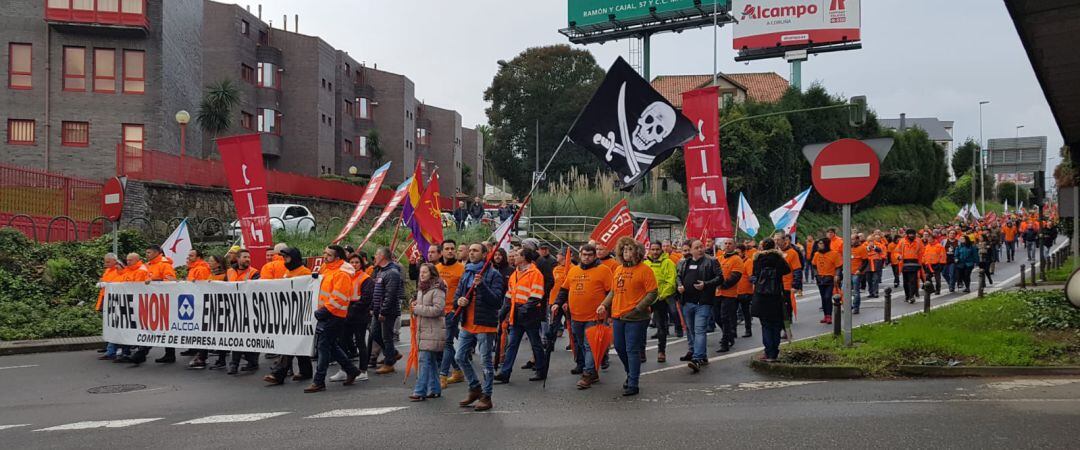 Trabajadores de Alcoa de A Coruña y Avilés