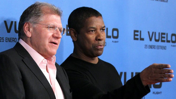 Denzel Washington y Robert Zeneckis en la presentación de &#039;El Vuelo&#039; en Madrid