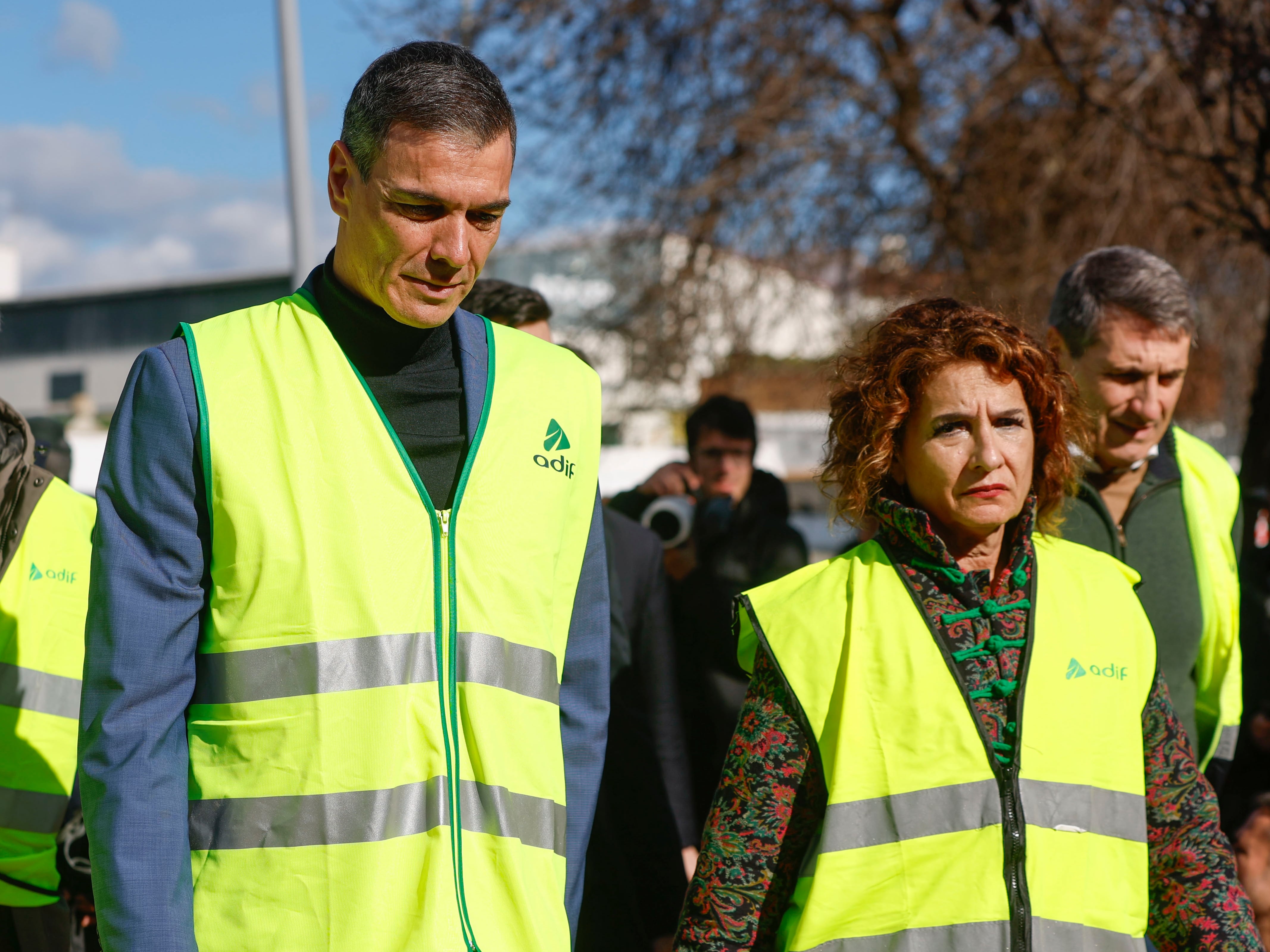 El presidente del Gobierno Pedro Sánchez a su llegada a Adamuz (Córdoba) tras el accidente de dos trenes