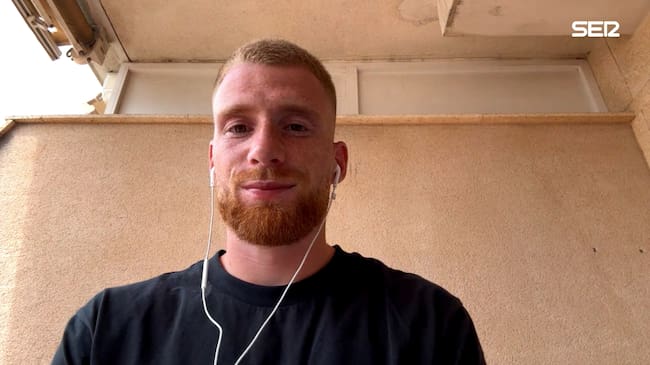 David Vicente, jugador del Real Murcia, en una entrevista con la SER