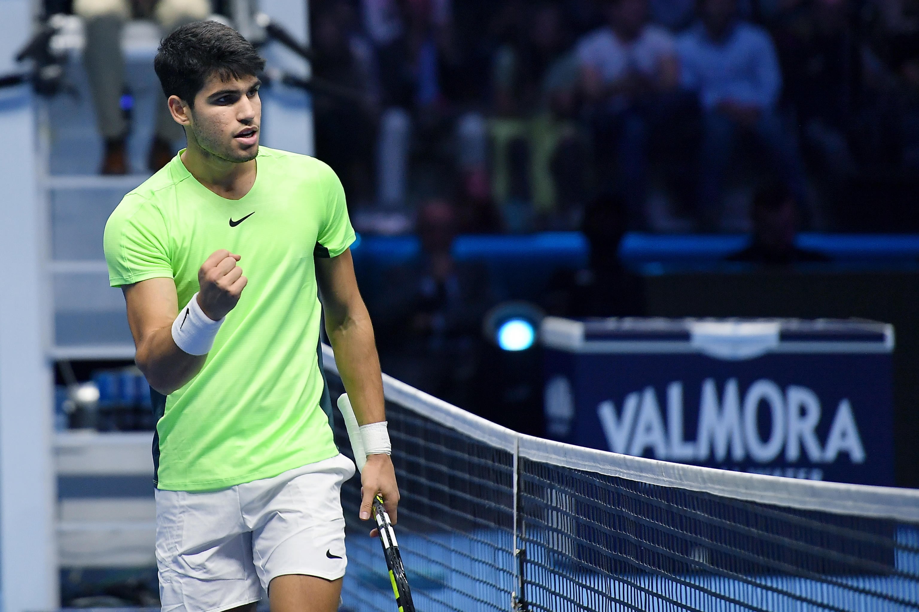 Alcaraz se impone a Medvedev y se clasifica para semifinales de las &#039;ATP Finals&#039;. (Tenis, Italia, Rusia, España) EFE/EPA/Alessandro Di Marco