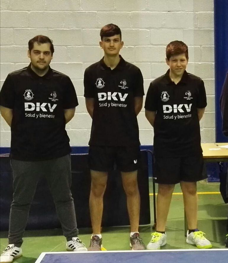 Antonio Vázquez, Manuel Coro y Sergio López, del tenis mesa Jerez
