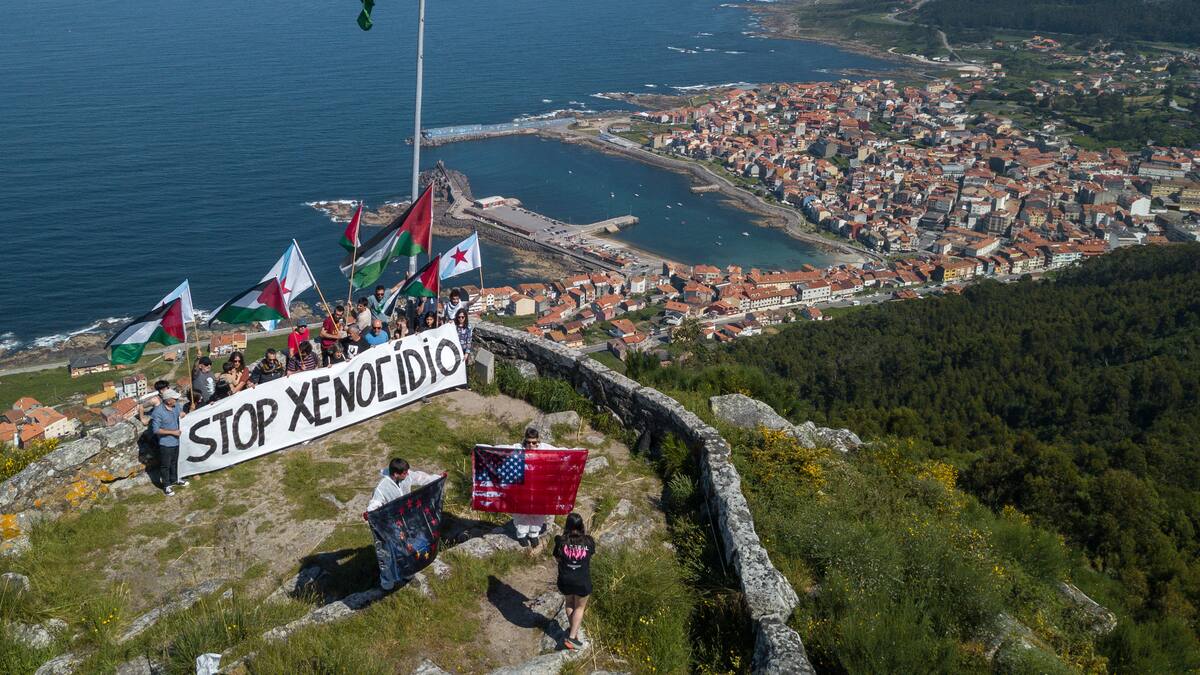 Noé Ferreira, presidente de la Comunidad de Montes de A Guarda, sobre la colocación de una bandera Palestina en el Trega
