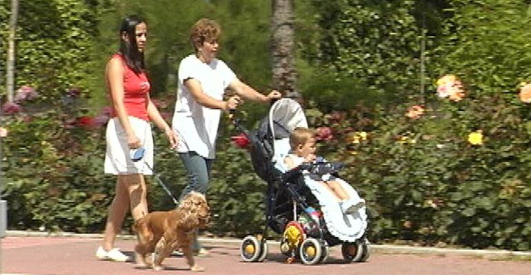 Familia paseando