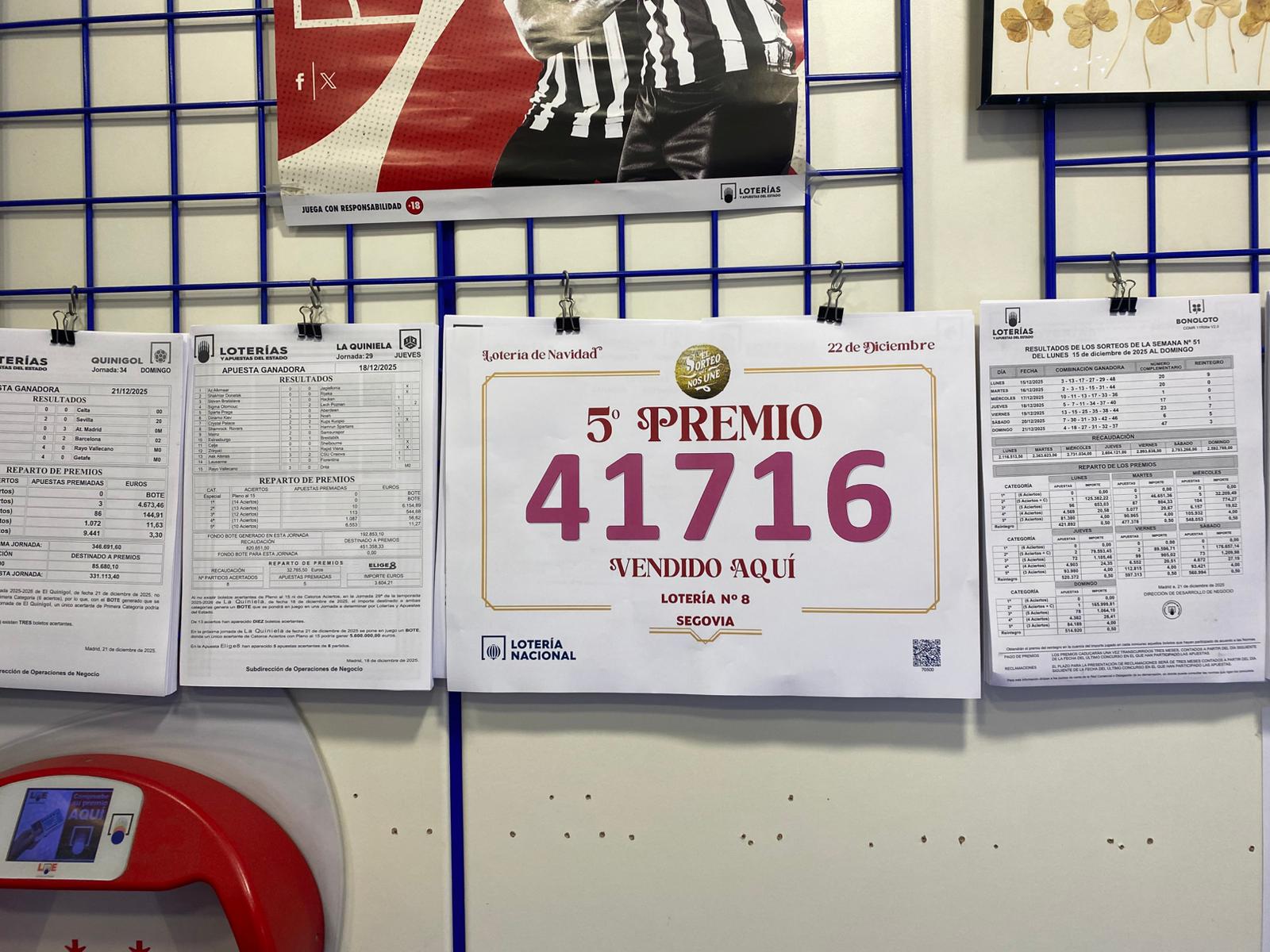 Quinto Premio en la Administración 8 de Loterías y Apuestas