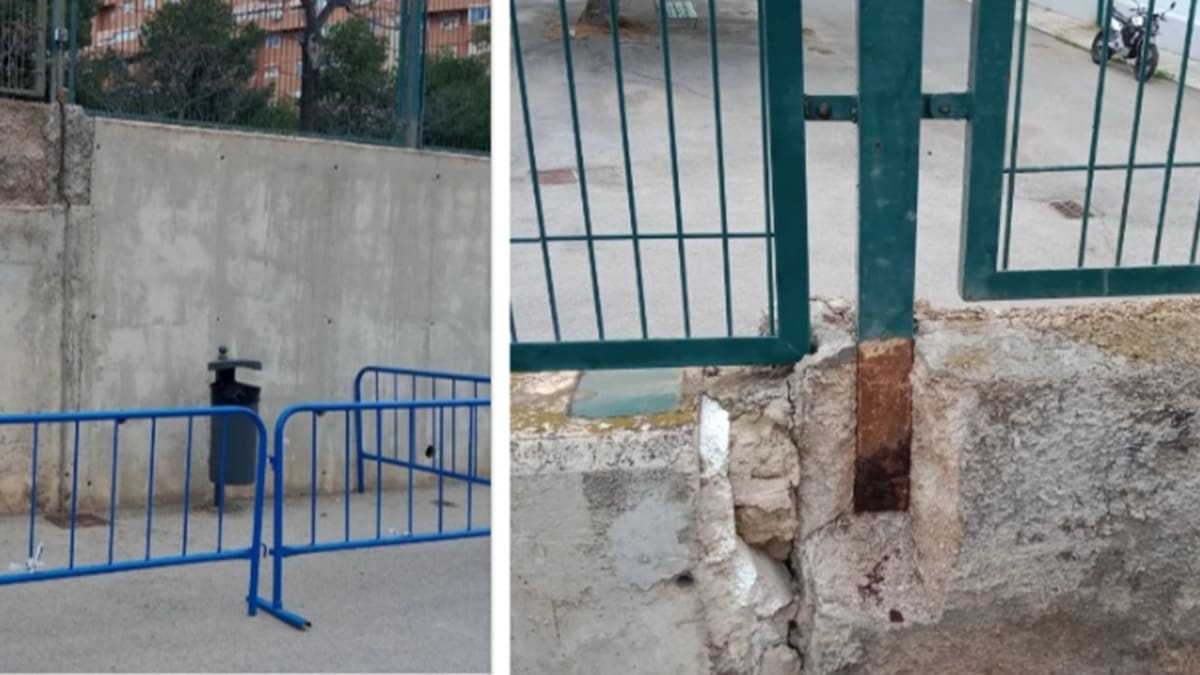 Cristina García, presidenta de la Ampa del CEIP Azorín, denuncia nuevos desperfectos que obligan a vallar nuevas zonas del colegio para evitar peligros