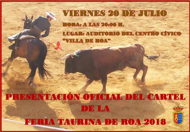 Cartel de presentación de la Feria taurina de Roa.