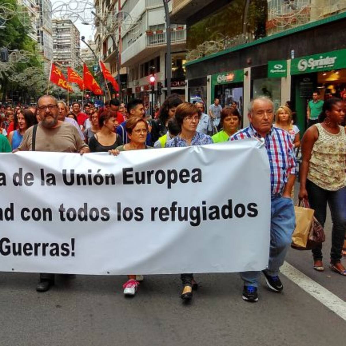 Manifestación a favor de los refugiados