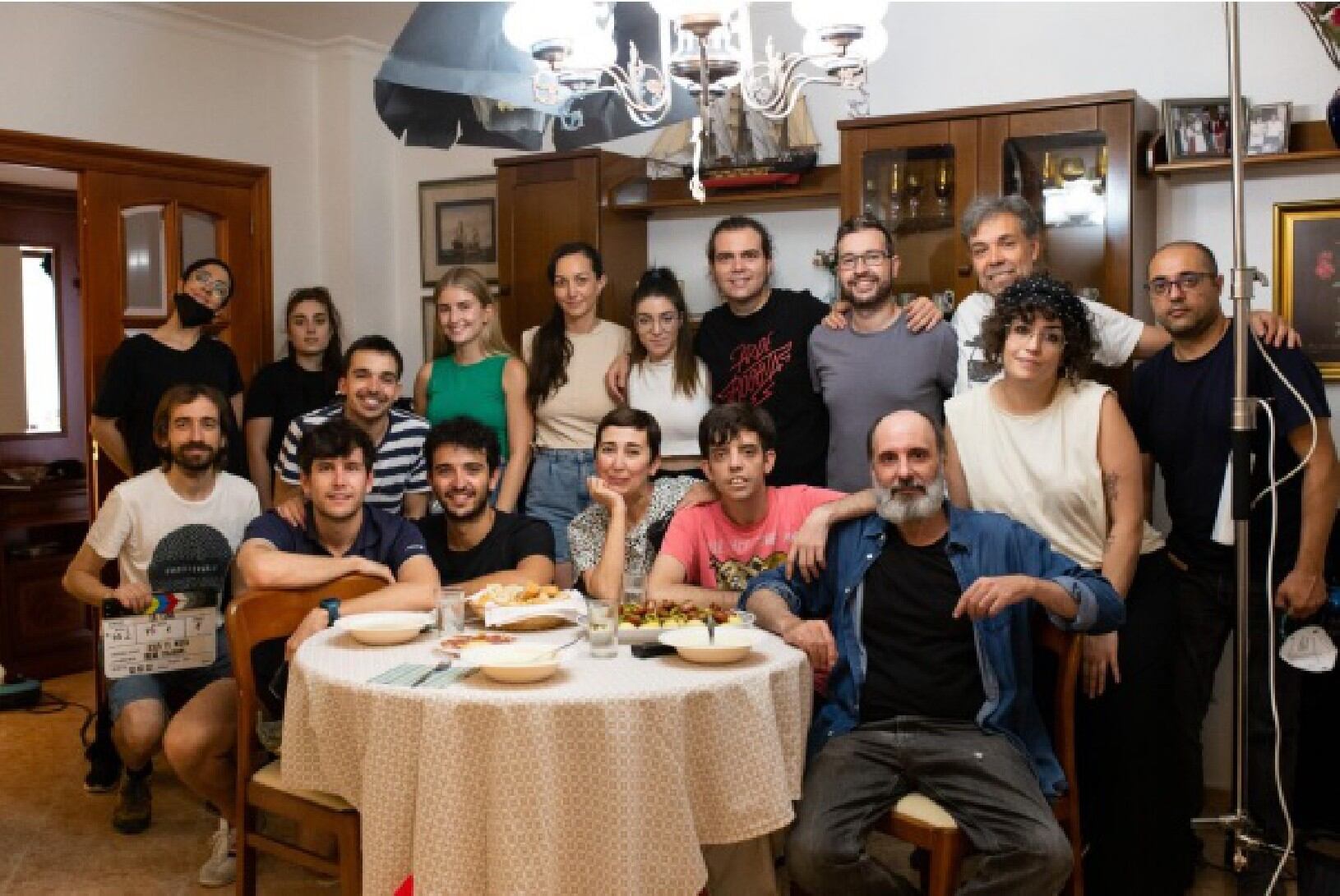 Equipo y actores que participan en La Cena, nuevo corto del director lorquino Jesús Martínez.