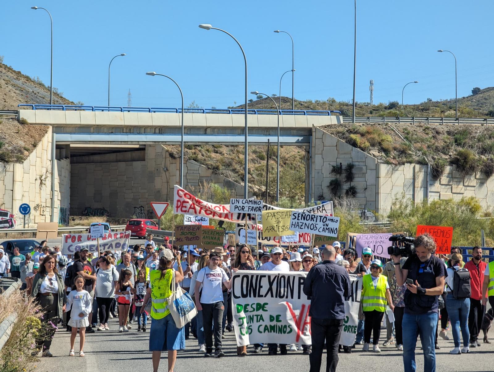 Manifestación de vecinos de la Junta de los Caminos (Málaga)