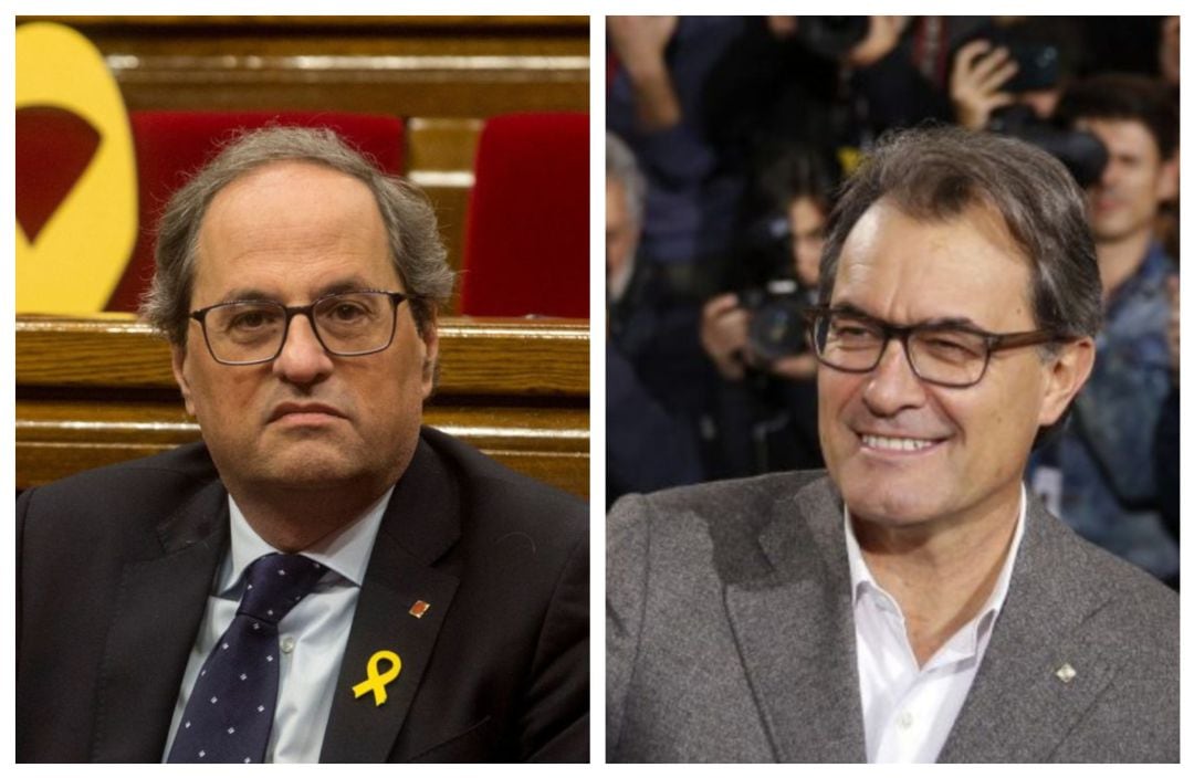 Quim Torra y Artur Mas en sendas imágenes de archivo