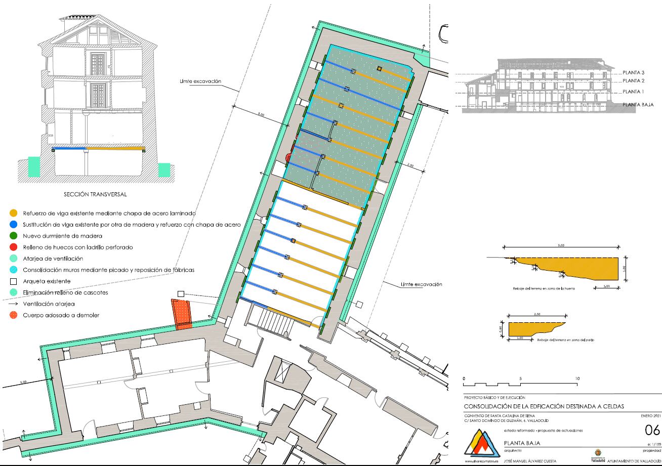 Proyecto de consolidación de las celdas en el convento de las Catalinas, en Valladolid