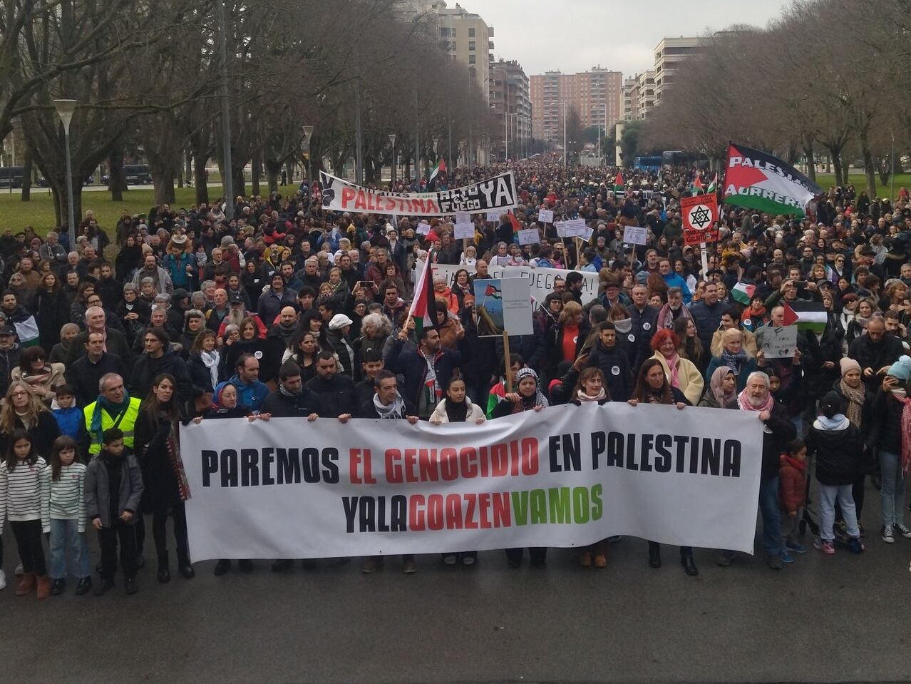 Manifestación en Pamplona convocada por  &#039;Yala, Nafarroa con Palestina&#039; este domingo.