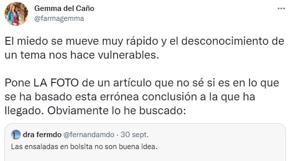 Una profesional de la alimentación desmiente que las ensaladas en bolsa estén contaminadas.