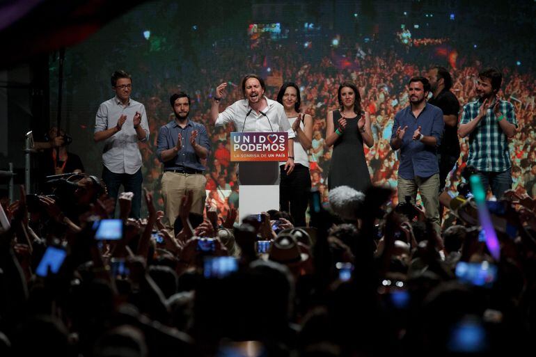 Pablo Iglesias durante su discurso tras el 26-J