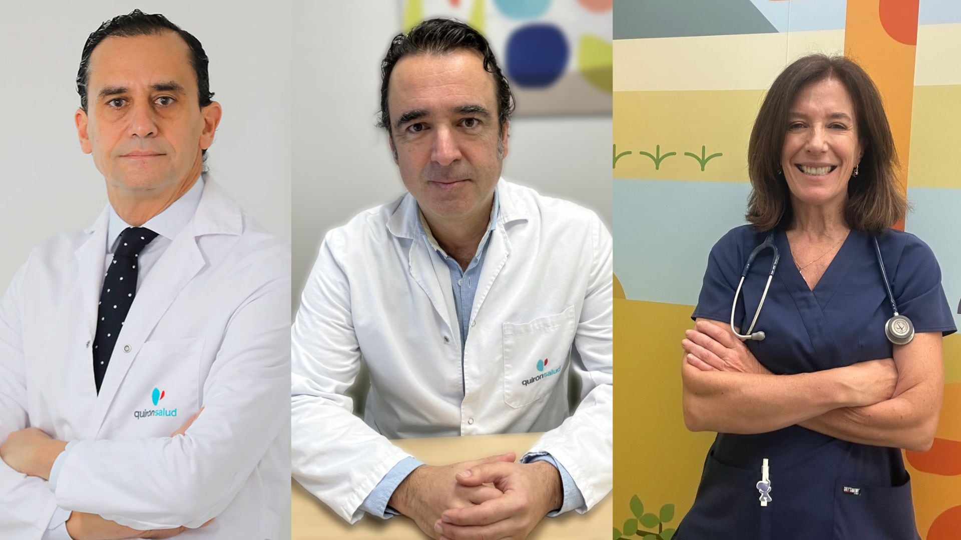 Los doctores Salvador Morales, Adolfo López y María José Lirola del grupo Quironsalud