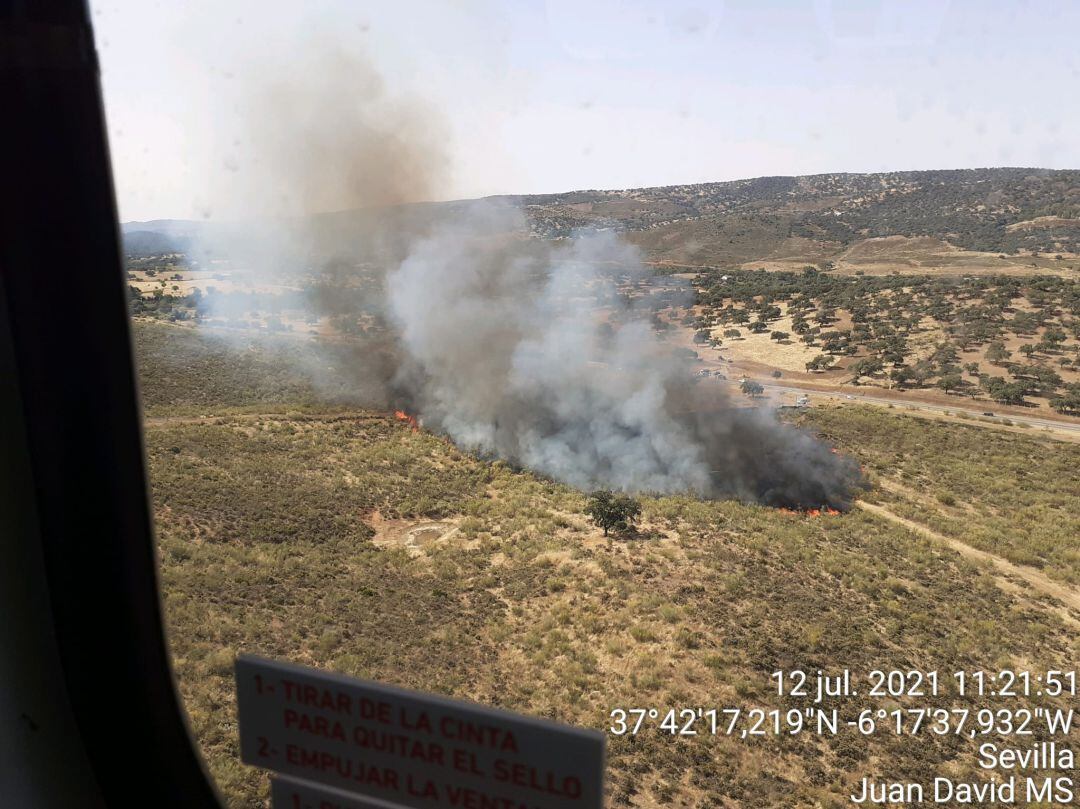 Imagen del incendio en el paraje Sierra Pajanosa