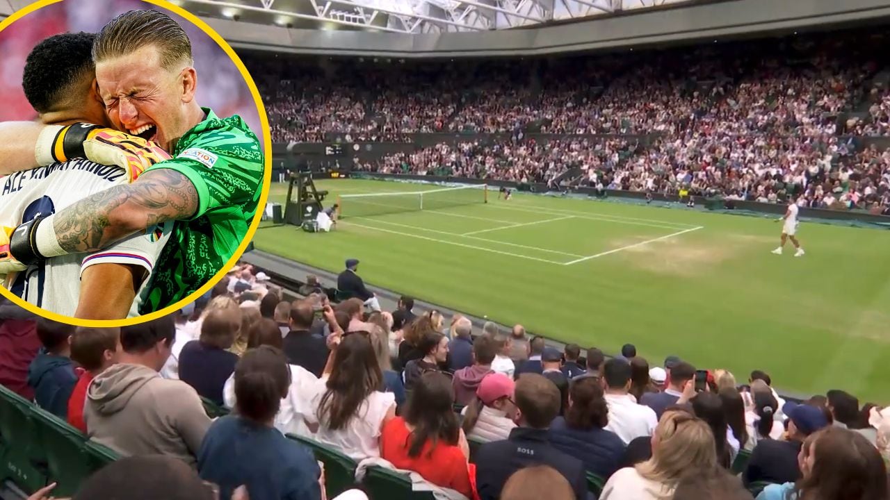 La Centre Court de Wimbledon celebra la clasificación de Inglaterra a semifinales de la Eurocopa