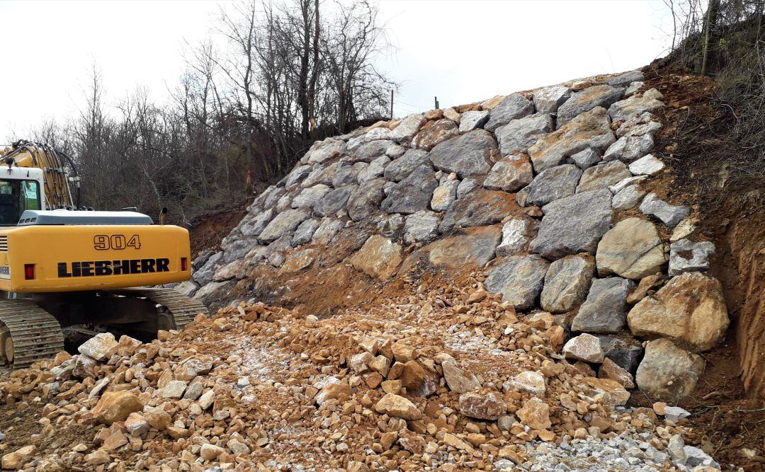 Colocación de una escollera