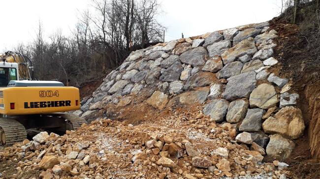 Colocación de una escollera