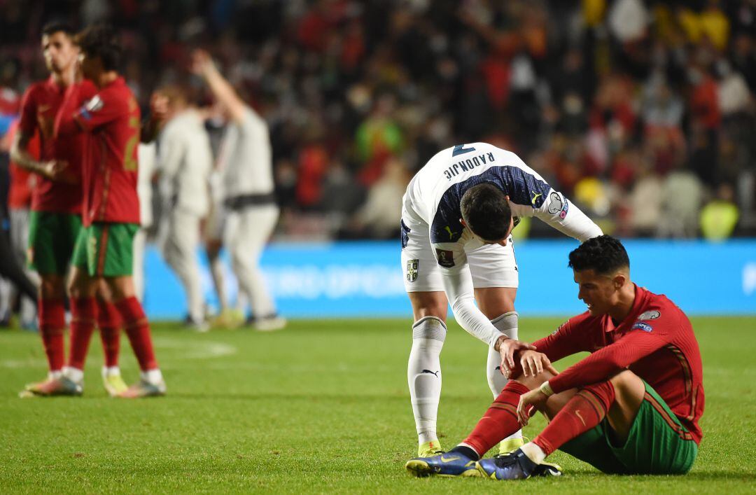 Cristiano, tras la derrota de Portugal contra Serbia. 